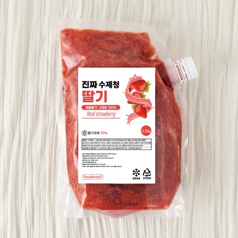 진짜 딸기청 수제 과일청 딸기 라떼 만들기 카페 대용량, 2.5kg, 1개