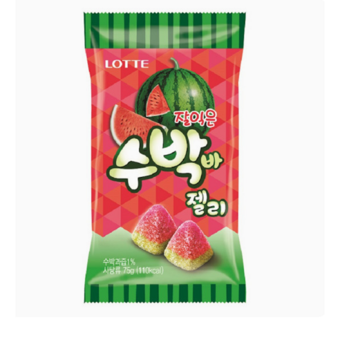 롯데제과 수박바 젤리, 56g, 10개