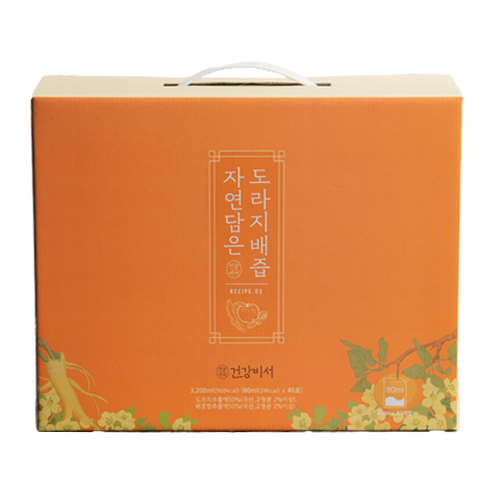 예진원 국내산 도라지배즙, 80ml, 100개 배도라지즙 12 건강비서 자연담은 배도라지즙 40p, 1박스, 3.2L