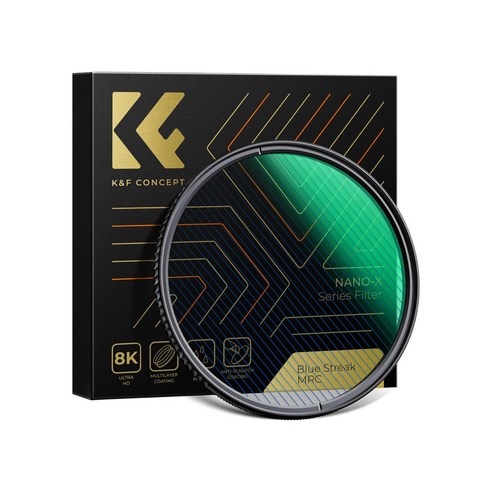 K&F CONCEPT NANO-X Blue Streak 아나모픽 플레어효과 필터 8K AGC Glass, 49