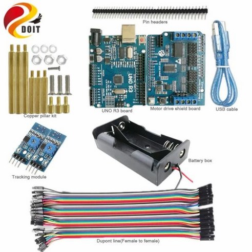 아두이노 모듈 키트 DOIT 1 세트 추적 arduino 보드 모터 드라이브 모듈 로봇 탱크 자동차 섀시 전화, 한개옵션0