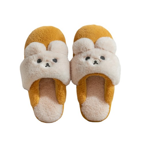 겨울 면 슬리퍼 여자 집 보온 가방 남자 실내 귀여운 곰 집 가을 겨울 두꺼운 바닥 커플 바닥 미끄럼 방지