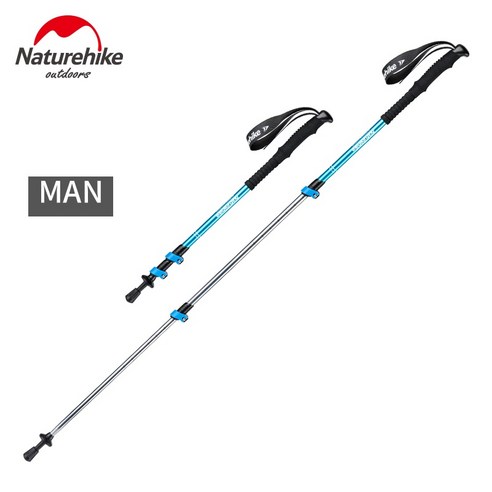 망원경 조각 Naturehike 알루미늄 하이킹 트레킹 폴 캠핑 노르딕 워킹 스틱 배스톤 카본 EVA 네이처하이크, 135cm blue