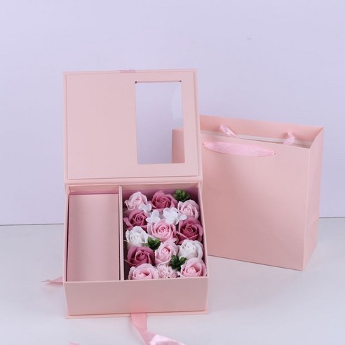 향기꽃 선물박스+용돈봉투+쇼핑백, 핑크