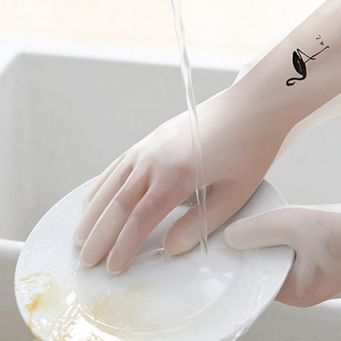 생활진심 니트릴 고무장갑 소 중 대, 3개, 대(L), 화이트