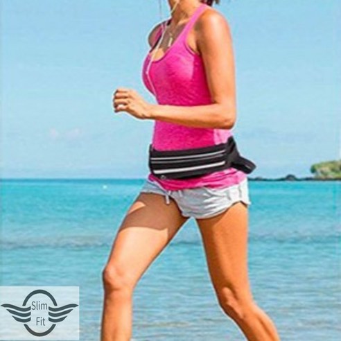 슬림핏 러닝벨트 스포츠 조깅 등산 여행 남여공용 미니 힙색 물통 휴대폰 수납 요술 가방 초경량 방수 슬링백, 블랙, 1개