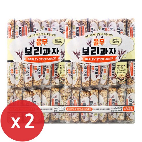 율무 보리과자 600g x 2개/엉클팝/길쭉이/오트밀/브이콘/나나콘/쌀과자, 2개