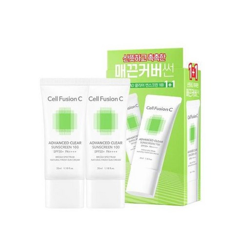 1+1 셀퓨전씨 어드밴스드 클리어 썬스크린기획세트 35ml+35ml, 1개, 35ml