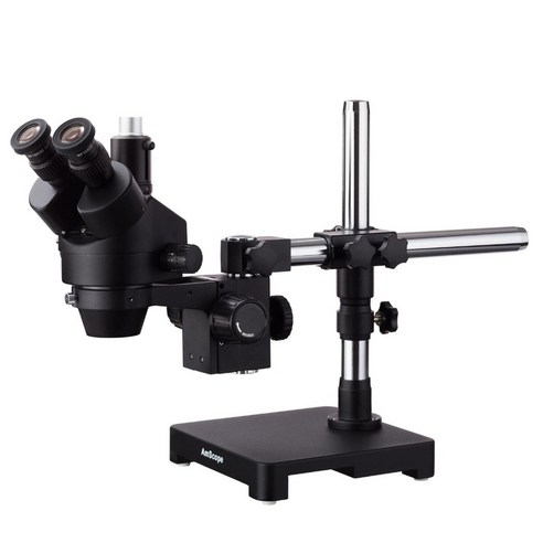 위상차현미경 MICROSCOPE amscope 7x-45x 블랙 삼안 스테레오 줌 단일 암 붐 스탠드 sm-3t-b