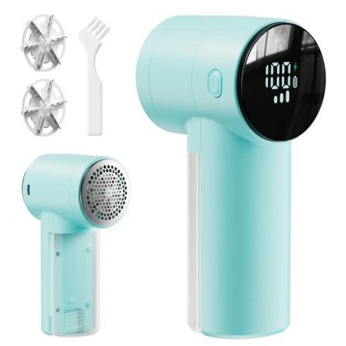 ColdSky 전기 보풀 제거기 – 충전식 휴대용 린트 리무버, 3단계 속도 조절 가능, 스웨터, 의류, 소파, 담요 필링 제거기 (그린) 글리너수동보풀제거기