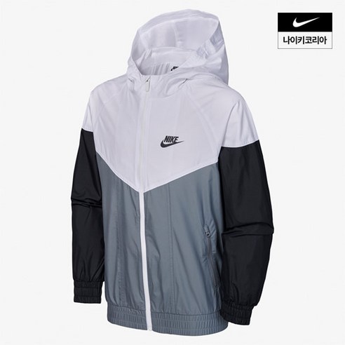 [매장정품] 나이키 NIKE NSW 바람막이 윈드러너 주니어 후드 리펠 재킷 FZ5516-100