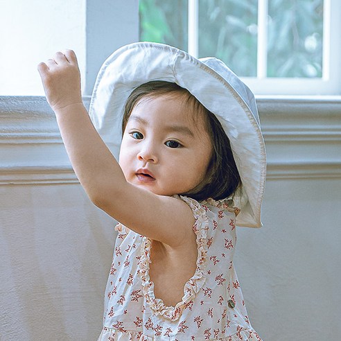 돌아기 유아 와이어 양면 벙거지 모자 (1세-6세)