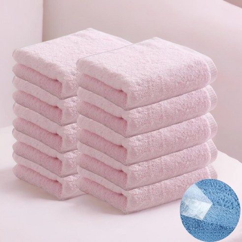 포근썸 150g 먼지없는 고급 수건, 핑크, 10개