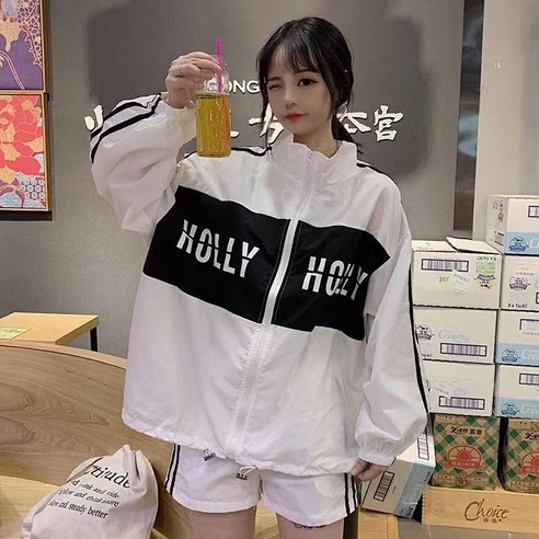 오르네트 여성 얇은 바람막이 투피스 세트