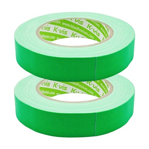 kvis 게퍼 개퍼 테이프 gaffer tape 형광녹색 25mm x 25M, 2개