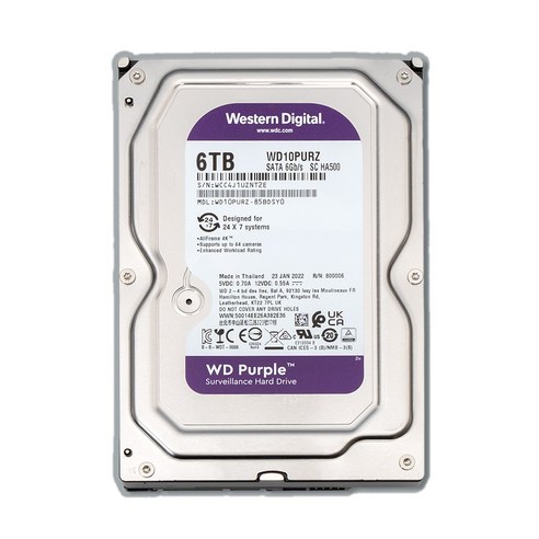 화인츠 WD Purple CCTV 보안용 HDD 하드디스크, 6TB