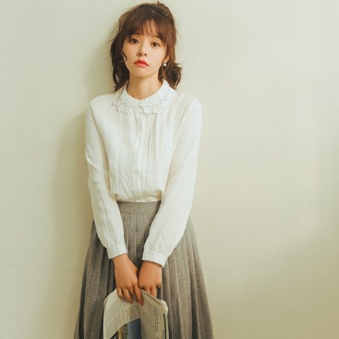 SU 레이스 긴팔 셔츠 여성 디자인 감각 틈새 프랑스 스타일 세련된 고급 감지 인치 셔츠 봄 새로운