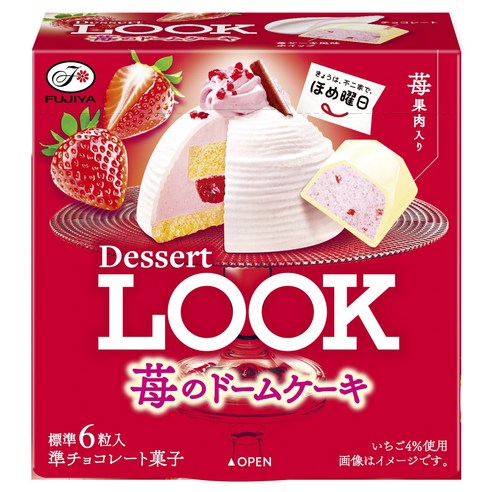 후지야 디저트 룩 딸기 돔 케이크 6개입, 1개, 40g
