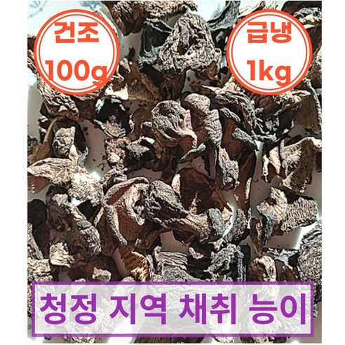 자연산 능이버섯 건조 100g 냉동 1kg 삼계탕 백숙용 건능이 냉동능이 수입산 Mushroom, 냉동 흑능이 1kg, 1개