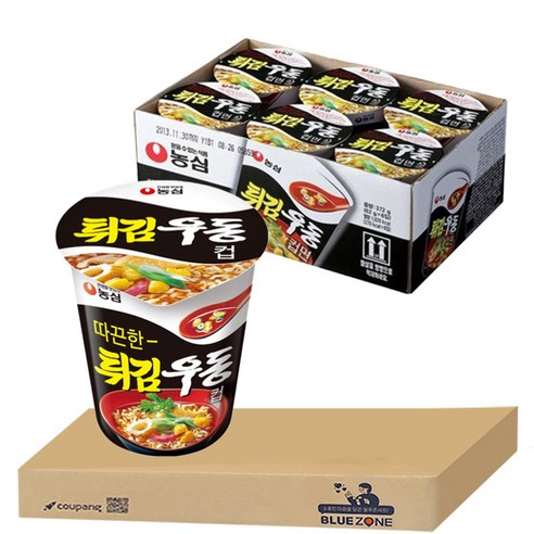 농심 튀김우동 컵면, 61g, 6개