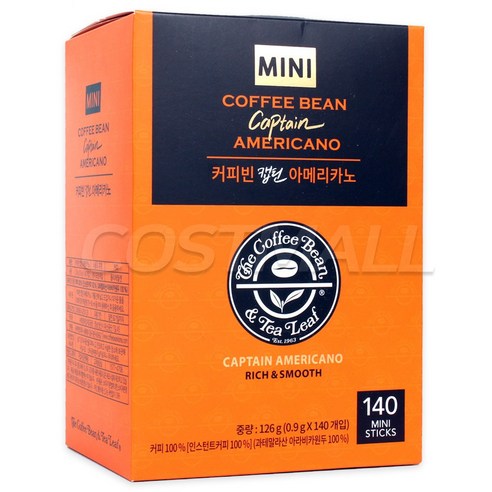 커피빈 캡틴 아메리카노 스틱커피, 0.9g, 140개입, 1개