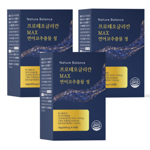 네이처발란스 프로테오글리칸 MAX 360mg 연어코연골추출물 60정 연어코추출물 2형콜라겐, 3개