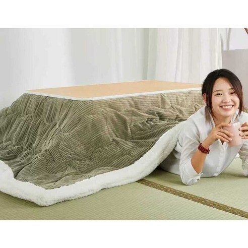 코타츠 테이블 난로 세트 일본식 접이식 수납 다다미, 테이블 이불+ 매트 (E타입)