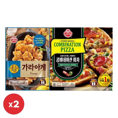 오뚜기 오즈키친 가라아게 350g 2개+콤비네이션 피자 415g 2개(총 4개), 1세트, 1.53kg