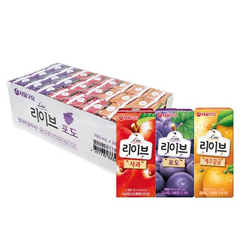 상큼한 과일의 즐거움, 서울우유 리이브 주스 멀티박스!