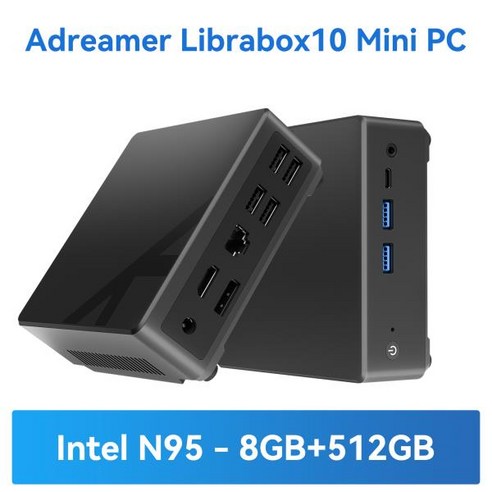 게이밍 태블릿 인강용 영상용 게임용 Adreamer Librabox10 미니 PC 탁상 컴퓨터 인텔 알더 레이크 N95 4K 디스플레이 PCIe4.0 윈도우 11 8GB 16G, 8G 512G, 미국, 02 미국