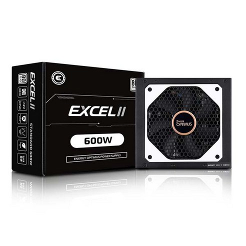 에너지옵티머스 EXCEL II 600W 80PLUS STANDARD 230V EU 파워 (ATX 600W), 1개, 선택하세요
