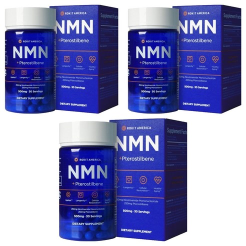 로킷아메리카 NMN + 프테로스틸벤 500mg 캡슐