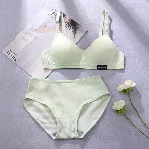 ANKRIC 속옷세트 순면소녀발달기중고교생브라푸쉬업노와이어컵박식 늘어짐방지브라
