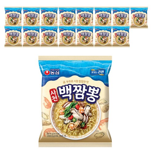 농심 사천 백짬뽕 94gx16봉지, 16개