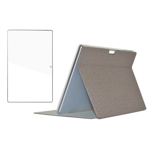 Xzante PU 태블릿 케이스+Teclast M30/M30 PRO 10.1인치 플립 커버 케이스 스탠드용 화면 보호기(회색), 회색, 가죽 + 유리