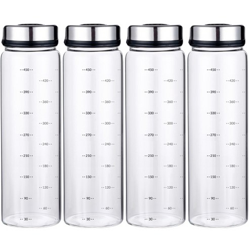 1+1+1+1 3단조절 내열유리 양념통 조미료통 4P세트 500ml-4개, 양념병 500ml-4개, 4개