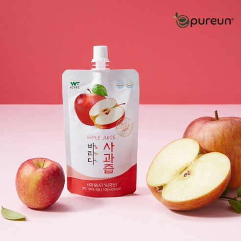 [이푸른] 순수착즙 사과즙 100ml x 30포, 3L, 30개