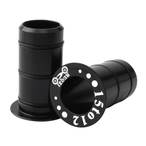 페어 자전거 허브 프론트 튜브 샤프트 변환 시트 어댑터 15mm ~ 12mm, 블랙, 합금