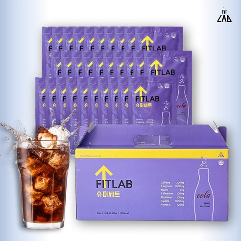 FITLAB 핏랩 운동 전 마시는 에너지드링크 부스터음료 슈퍼세트 콜라맛부스터, 2.4L, 3개
