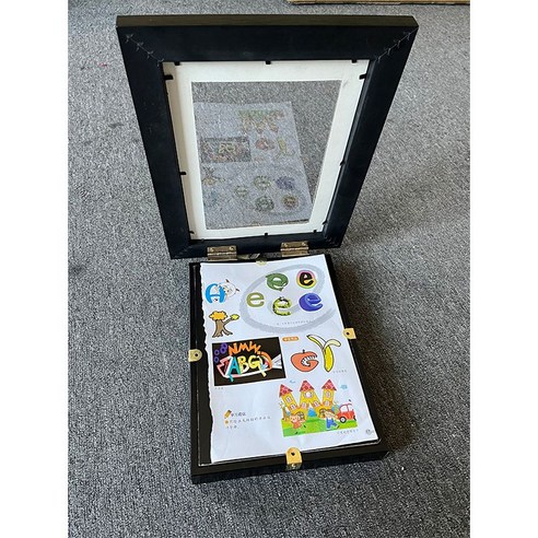 아이들그림 보관액자 작품전시 회화 플립커버 수납창형 A4, 화이트세로걸이, 1개 아이작품보관