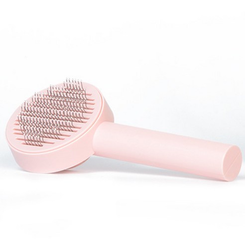 믹스MICS 반려동물 브러쉬 브러시 강아지빗 고양이빗 원터치 털정리 원버튼, 핑크