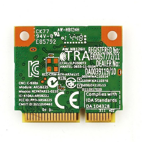 Atheros AR5B225 WIFI 무선 블루투스 BT 4.0 하프 미니 Pci-e 카드 1030 6235 6230 150 M 노트북 네트워크, 01 Package B