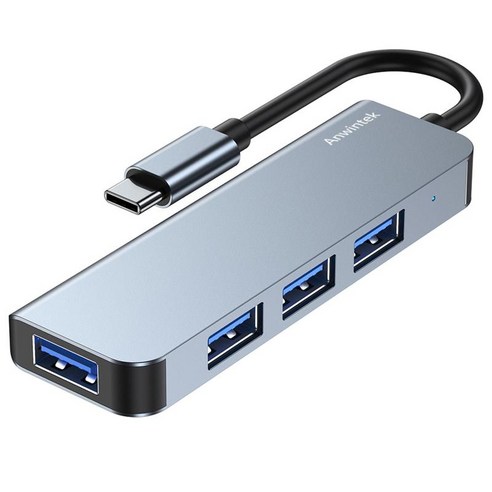 USB C-USB 3.0 허브 USB 2.0 허브(4포트 포함) 얇은 휴대용 USB 분배기, 은, {"사이즈":"90 x 10 x 28mm"}, {"수건소재":"알루미늄 합금"}