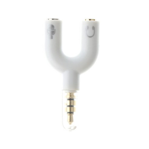 스마트폰용 마이크 헤드셋 잭 플러그 어댑터에 3.5mm 스테레오 스플리터 오디오, 화이트, 설명, 설명