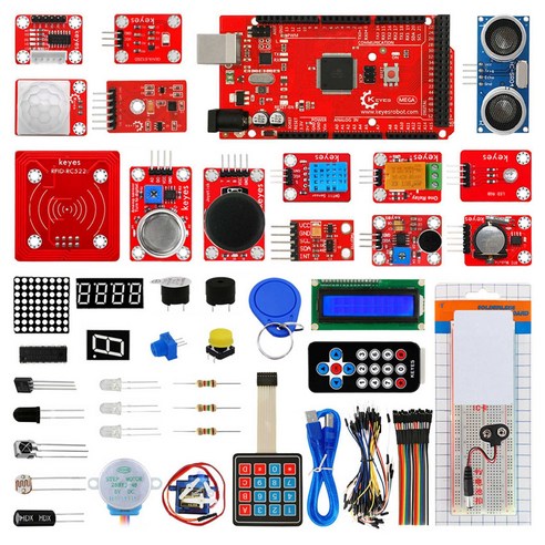 Retemporel IoT 키트 프로그래밍 개발 용 MEGE2560 보드 센서 모듈 Arduino 브레드보드, 1개, 빨간색