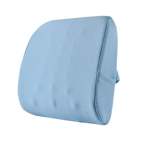 카시트 운전사를 위한 폴리에스테 섬유 요추 지원 베개 등받이 탄력 있는 결박 방석, 파란색, 38x32x10cm., 폴리 에스테르 섬유 및 기억 거품