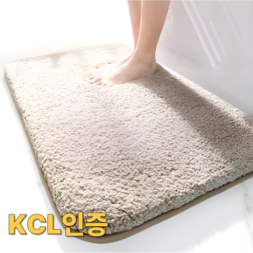 홈앤스테이 호텔 롱기모 발매트 미끄럼방지, 연회색, 1개