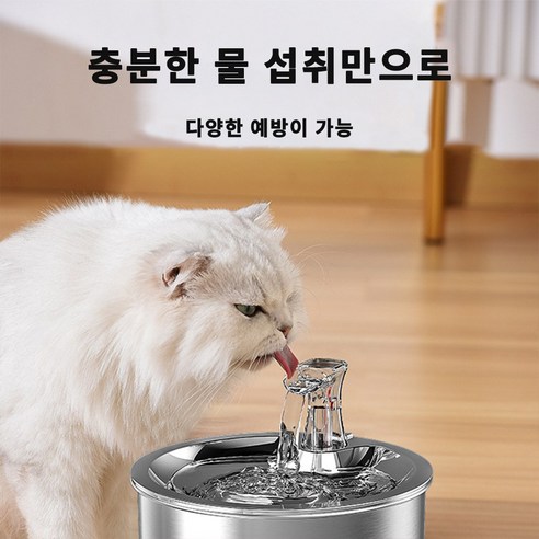 다이써마켓 스테인리스 무소음 고양이 강아지 정수기 + 필터, JL0601, 1개