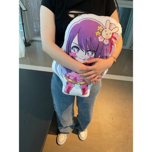 최애의 아이 호시노 아이 극세사 애착인형쿠션 40cm, 혼합색상