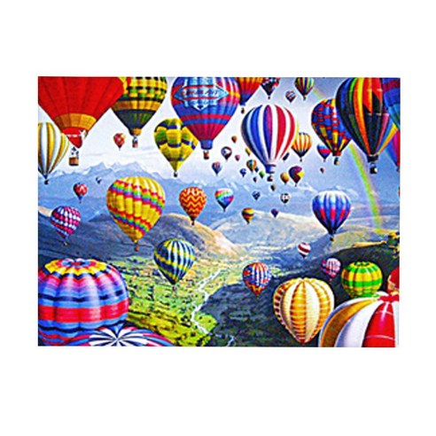오늘의오브제 DIY 보석십자수 패브릭 원단형 35x25cm, 2_43_열기구 파티, 1개